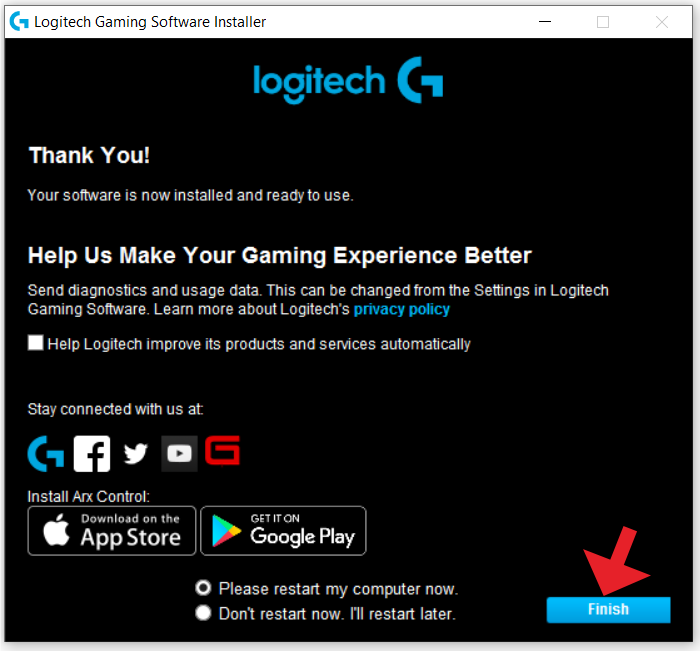 logitech g hub not installing